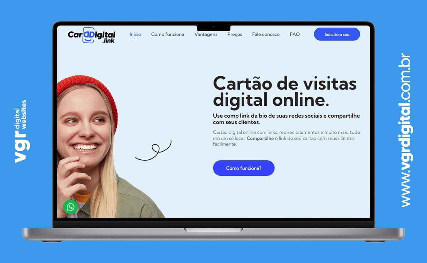 Site do projeto CardLink criado pela VGR Digital