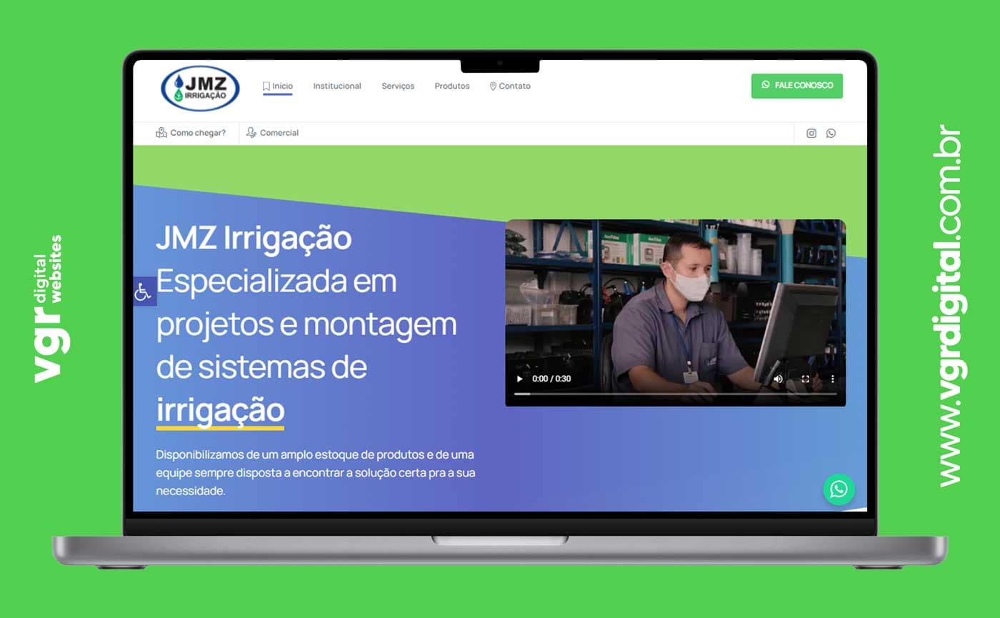 Site do projeto JMZ criado pela VGR Digital