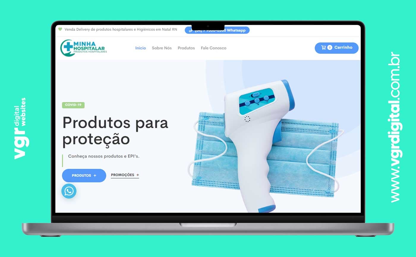 Site do projeto Minha Hospitalar criado pela VGR Digital